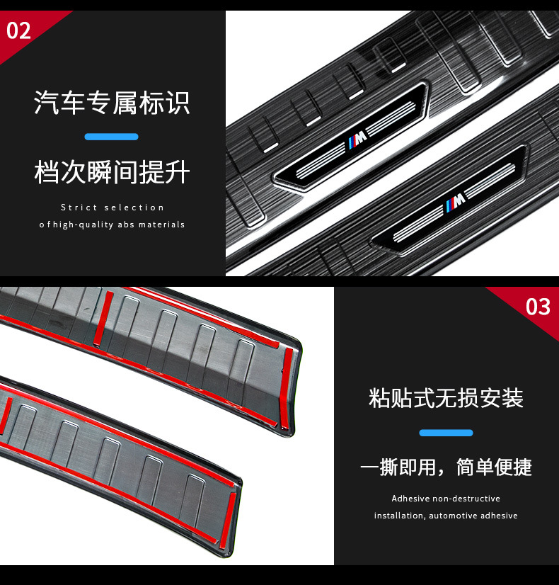 Suitable for 16-25 Bmw New X1/Ix1 Trunk Rear Guard Plate Tailgate Protection Strip Decorative Accessories Modification