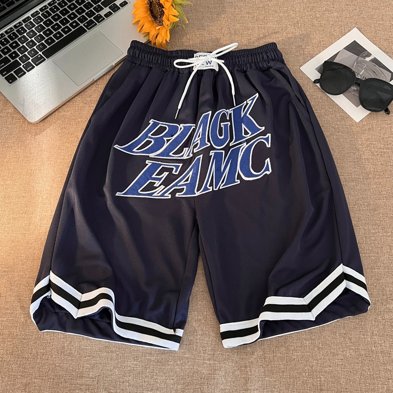 American-style Basketball Embroidered Streetwear Summer Loose-fit Casual Mid-length Sports Shorts Men And Women,_viptrois.com