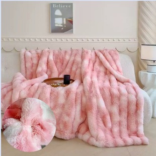 Manufacturer Supplies High Weight Soft Rabbit Fur Bubble Tie-Dye Autumn and Winter Clothing Lining Plush Toy Carpet Decoration