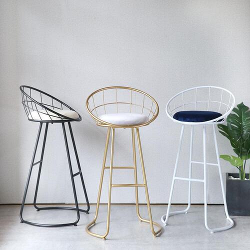 Nordic bar chair milk tea shop high stool cafe dining chair back chair modern simple bar stool