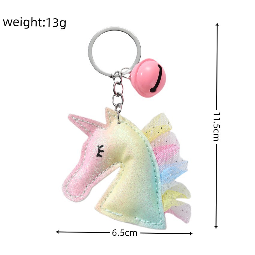 17g Weight 1 Piece Bag Car Unicorn Keychain PU Unisex Cute Keychain