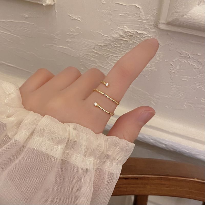 925 Sterling Silver Geometric Open Rings Rings display picture 10