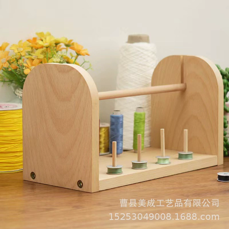 Новый стиль из цельного дерева кронштейн для катушки домашней вращающейся пряжи для шерстяной оси полка деревянная швейная нить тканая витрина