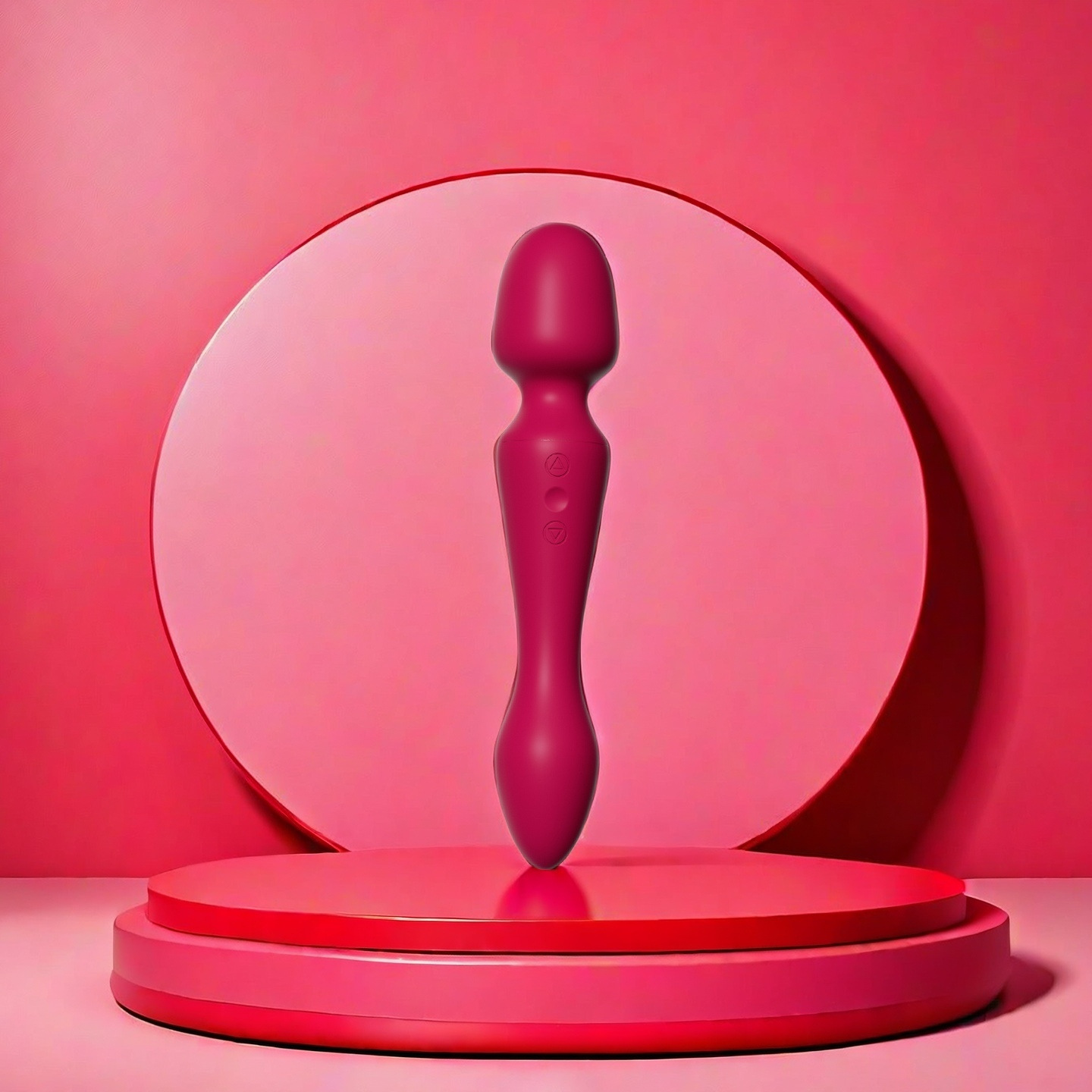 Pomegranate red three-function massager [10-frequency powerful vibration in head and tail + smart heating]