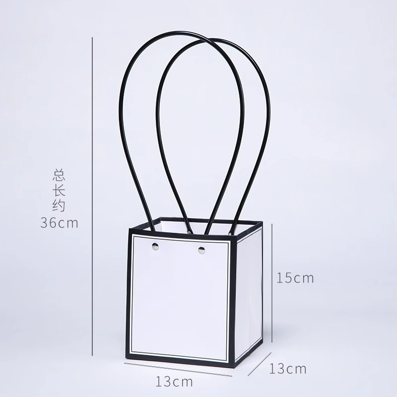 Festival de barrido de tumbas caja de flores portátil rectangular caja de papel kraft bolso de mano sacrificio crisantemo arreglo floral bolsa Qingming suministros de barrido de tumbas