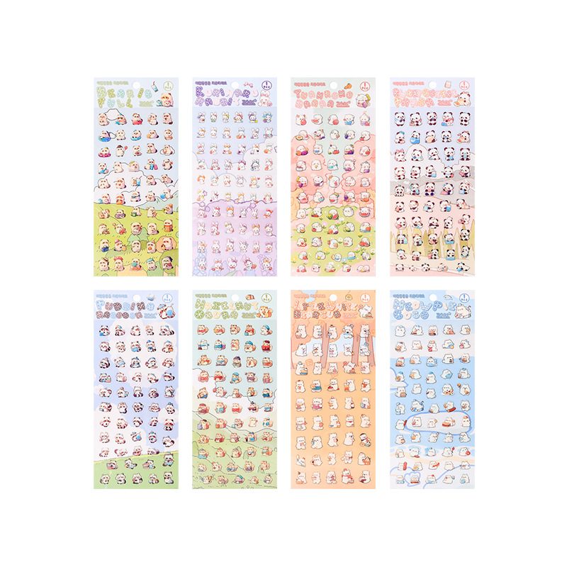 Serie de mascotas curadas Dibujos animados lindo animal pet transparente pegatina impermeable diy material de decoración de cuenta de mano pegatina de taza de agua