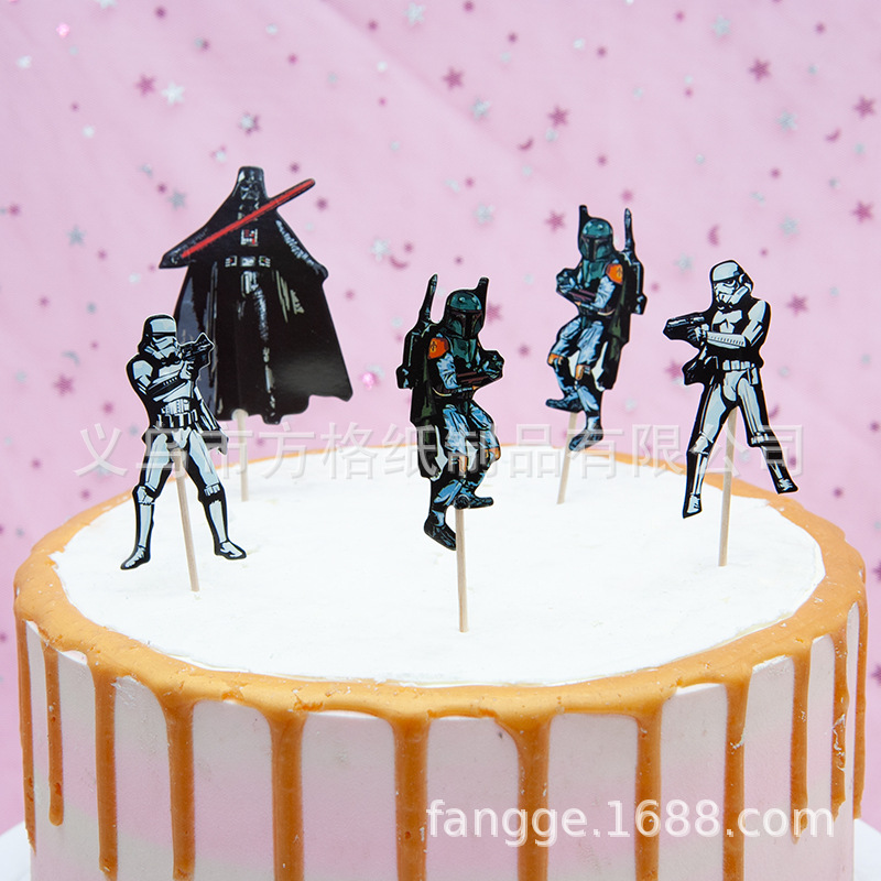 儿童生日派对蛋糕装饰星球大战蛋糕装饰生化武器蛋糕插签卡通插牌