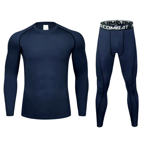 American and European-style arm muscle tight-fitting men's fitness base long pants sleeve set sports basketball training running quick-drying high elasticity