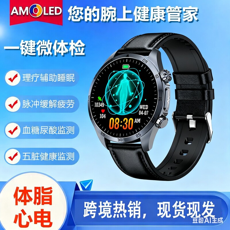 Cross-Border New Smart Watch with Bluetooth Calling, Blood Lipid, Uric Acid, Heart Rate, Electrocardiogram, Health Monitoring, and Long Battery Life Cross-Border New Smart Watch with Bluetooth Calling, Blood Lipid, Uric Acid, Heart Rate, Electrocardiogram, Health Monitoring, and Long Battery Life
