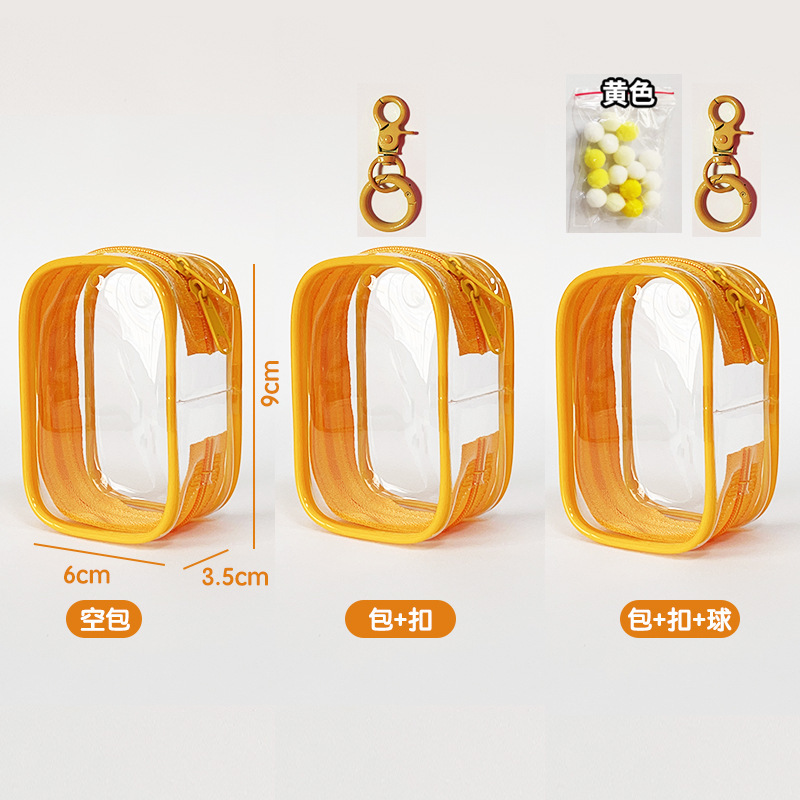 Double zipper square bag - mango yellow (zipper closure)