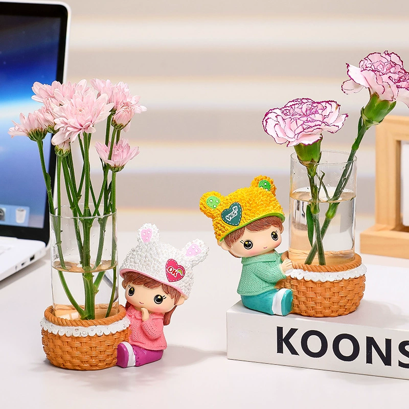 Творческая водная зеленая бутылка для бутылок Luo для дома украшения мультяшная кукла крыльцо телевизионный шкаф украшения милая пара ваза