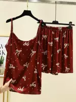 Летний хлопковый шелковый пижамный комплект на подтяжках для женщин, новая домашняя одежда без рукавов из искусственного хлопка, свободный домашний комплект из двух предметов большого размера