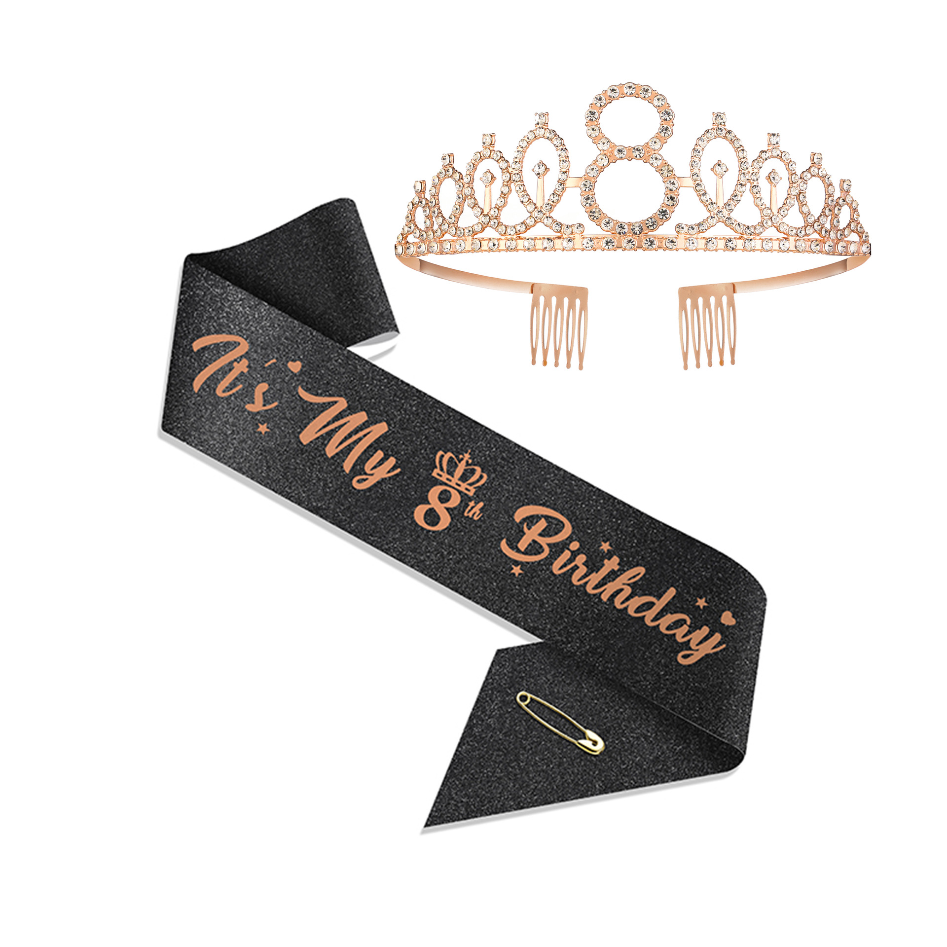 Amazon corona partido suministros correa de hombro los niños oro rosa cebolla en polvo cinturón cumpleaños regalo