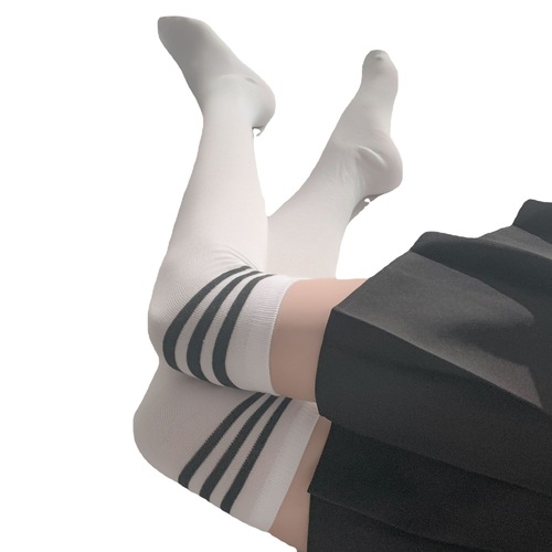 Three stripes striped stockings high socks combed cotton knee-high mid-calf student socks sports football socks for adults