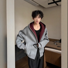 春秋短款连帽卫衣开衫男女2025新款美式潮牌宽松情侣帽衫拉链外套