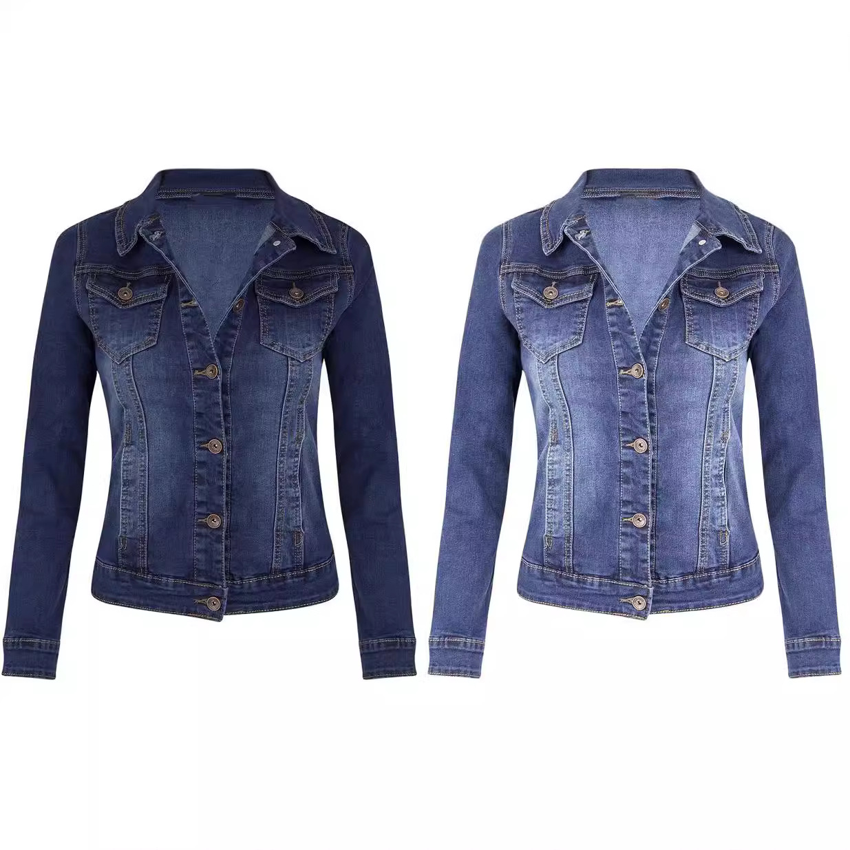秋冬欧美新款短款修身机车弹力牛仔夹克上衣外套 Denim Jacket