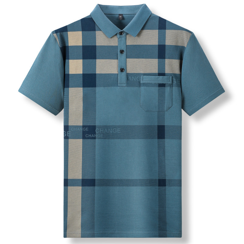 Mingdi Mouse 2024 Sommer Neues Polo-Kragen-Kurzarm-T-Shirt mit Taschendruck aus reiner Baumwolle für Herren_voghion.com