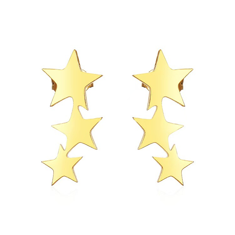 Gold-Three consecutive five-pointed stars (one pair)
