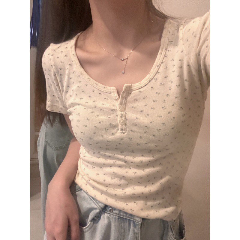 summer short fitted base fresh T-shirt