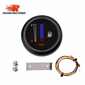 12V&24V Avtomobil Motosiklet Dəyişdirilmiş Led Düz Bar Yanacaq Göstəricisi 2 düym Mavi İşıq