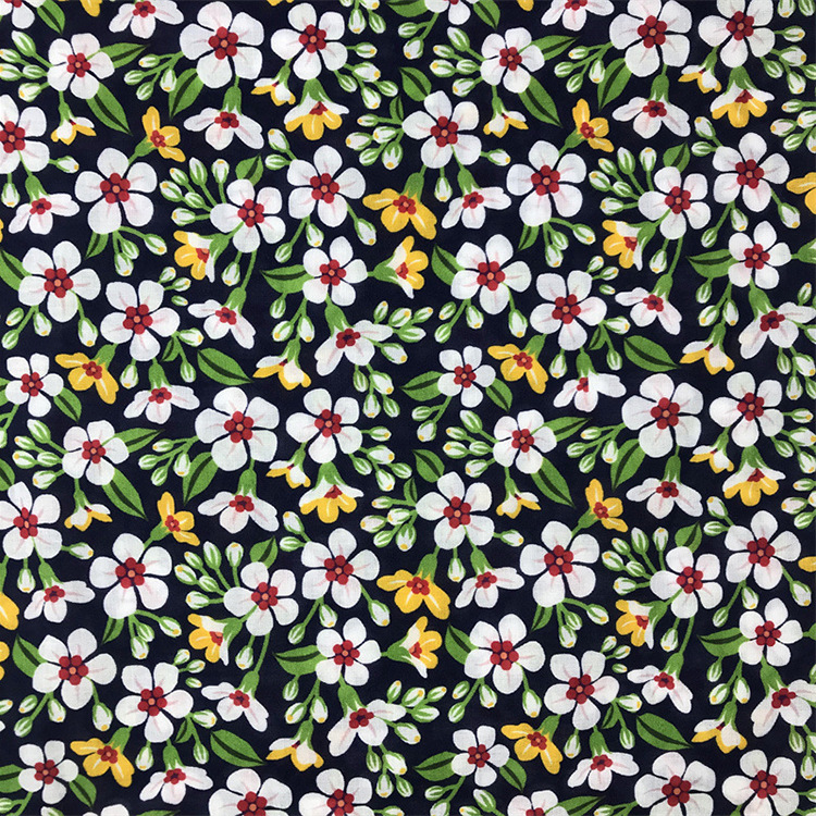 Fabrica textil diseñador impresión tela de algodón impresión tela de vestido