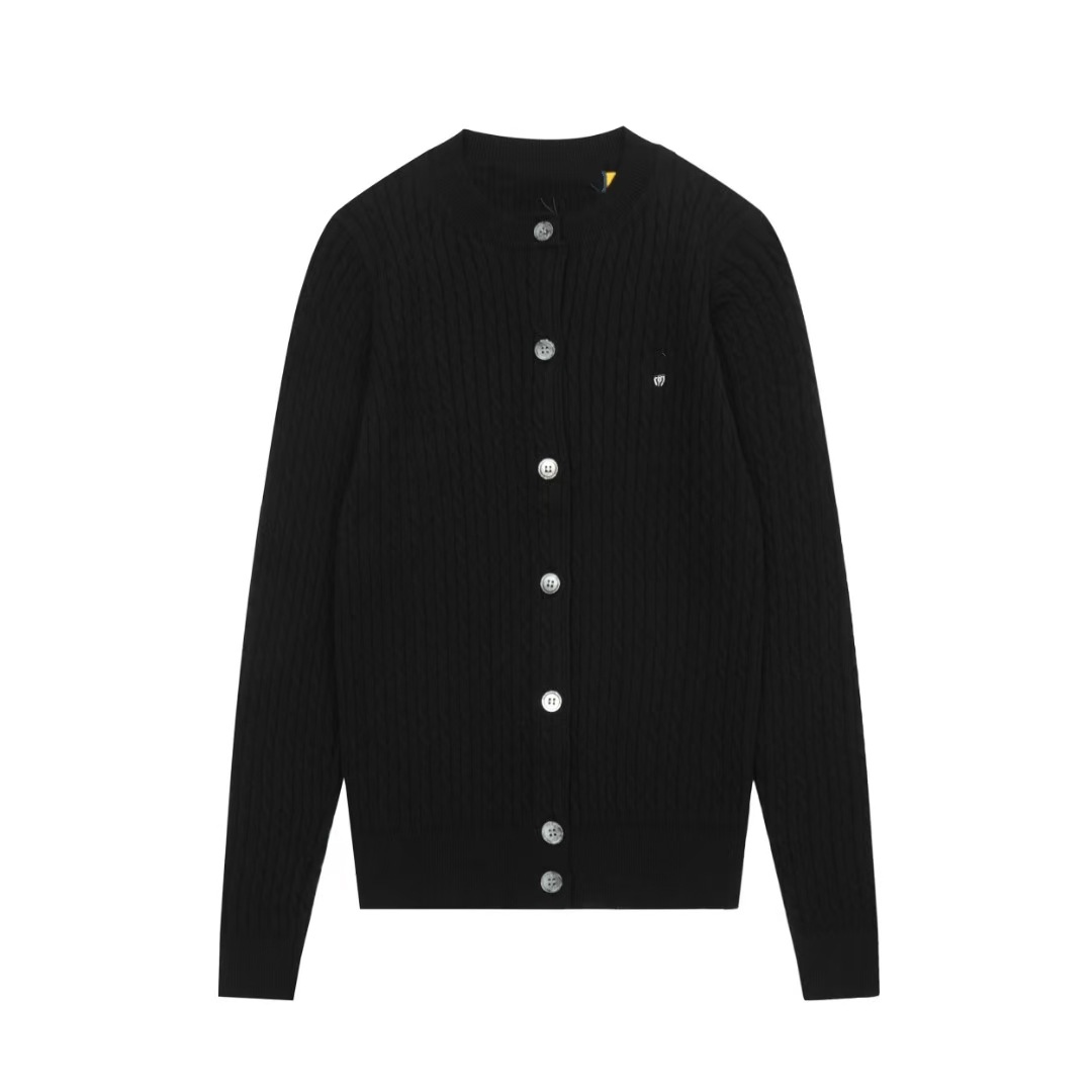 QRコードでスキャン可能〜国境を越えた貿易用RLラルフローレス刺繍入りベーシックで万能な麻編みニットカーディガン長袖