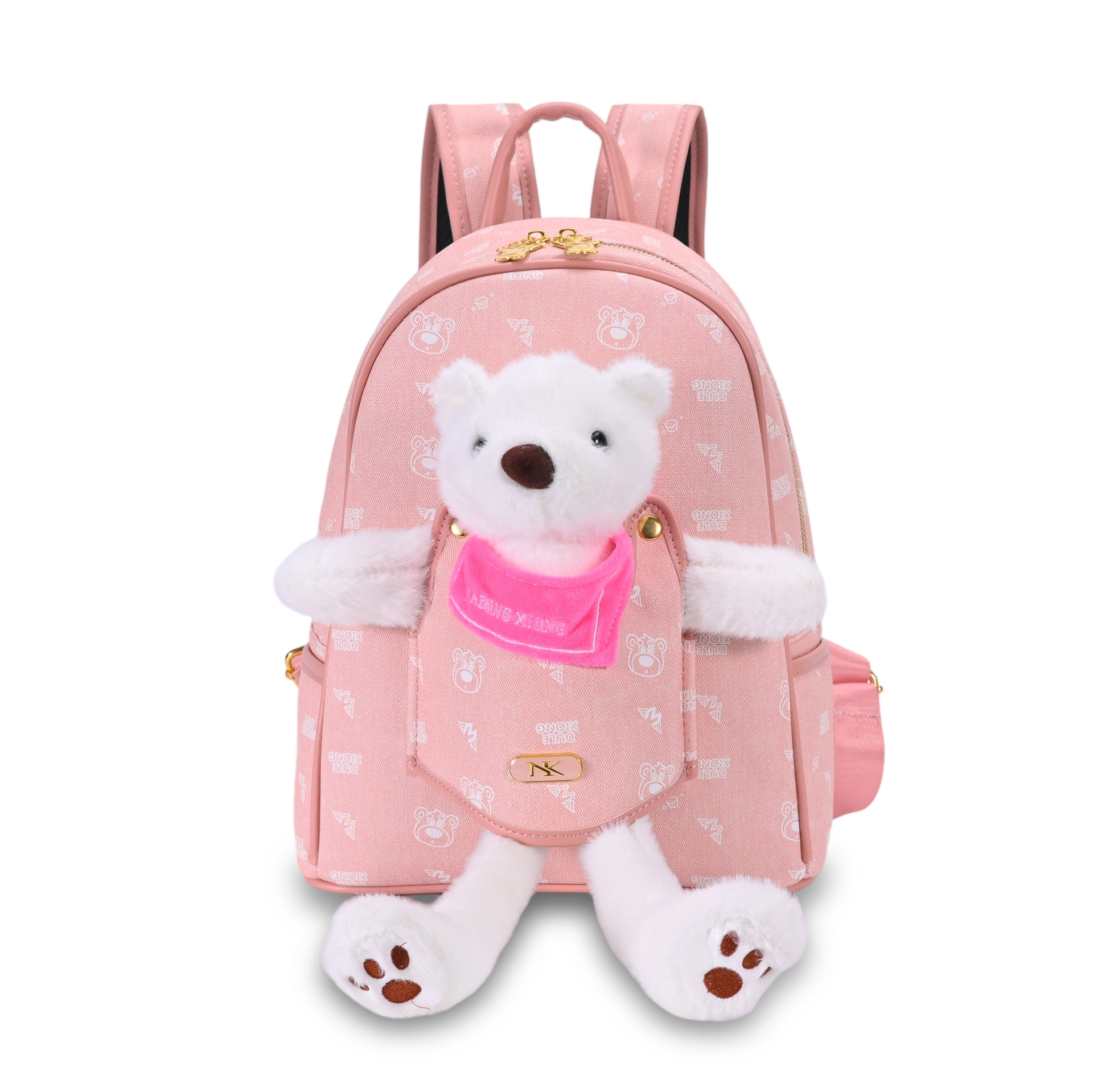 Caricatura encantadora peluche osos mochila de chicas mochila de gran capacidad de otoño y invierno nueva mochila de mujeres de comercio exterior