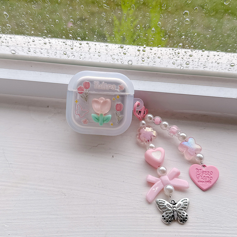 立体花朵兔子 适用苹果蓝牙airpods pro保护套airpods4代耳机壳|undefined