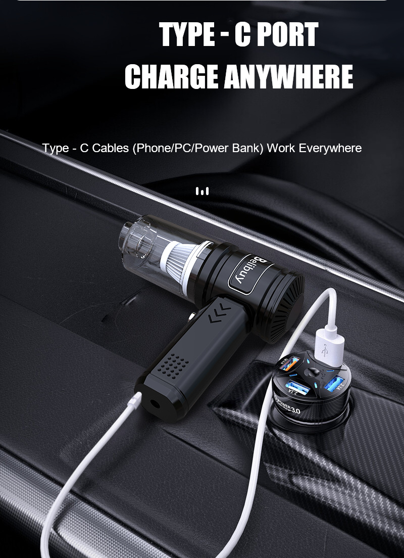 Factory Direct Supply Cross-Border Hot-Selling Car Vacuum Cleaner Wireless Charging Model Dust Remover Trade Model Handheld Vacuum Cleaner