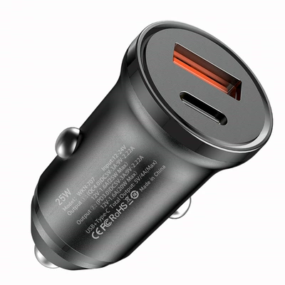 30W Qc4.0+Pd Dual-Line Fast Charging Mobile Phone Car Charger Type-C Car Charger (Mobil şarj cihazları) - black-opp-bag