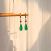 Accessory emerald, earrings, ear clips, wish
