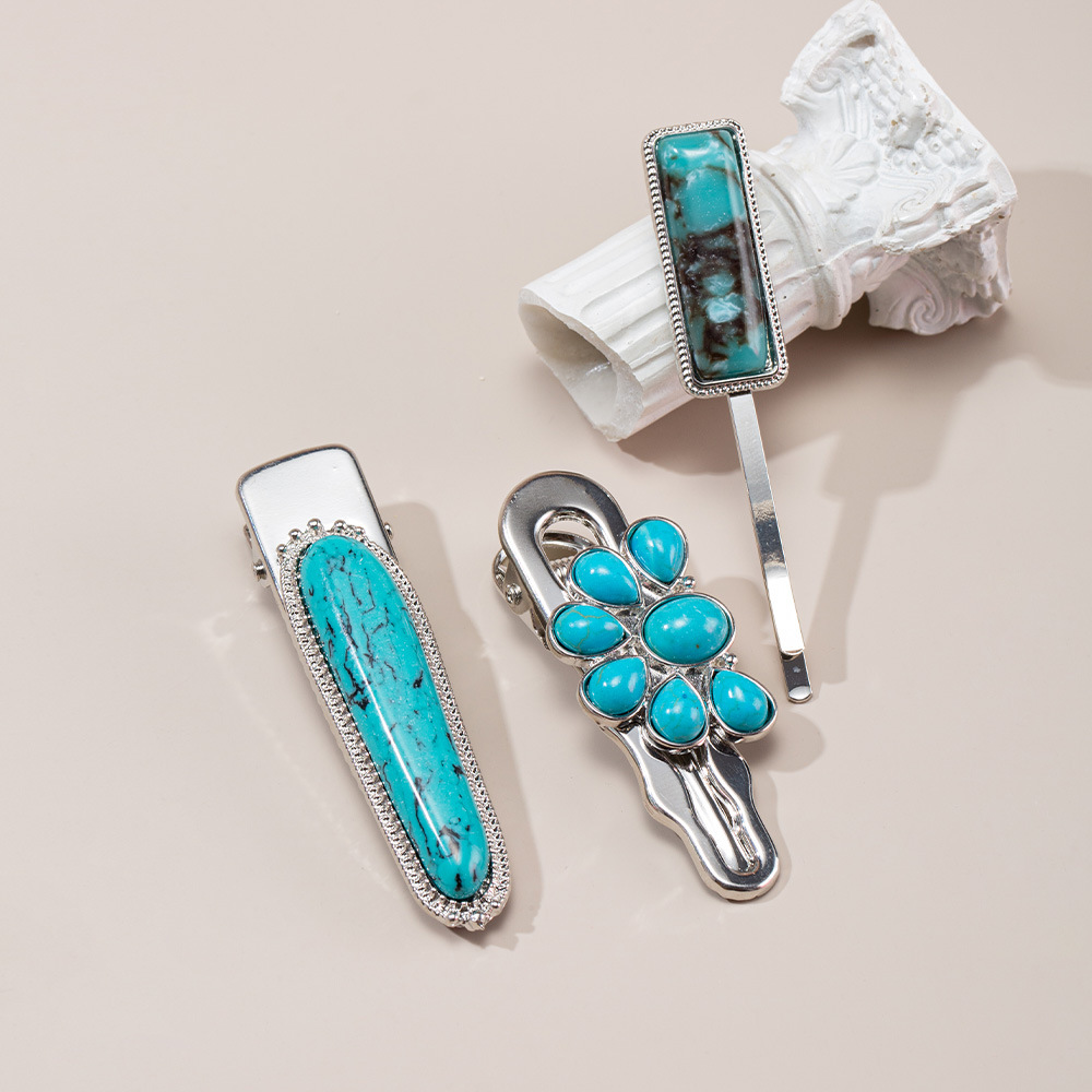 Women's Casual Retro Geometric Alloy Turquoise Plating Hair Clip display picture 43