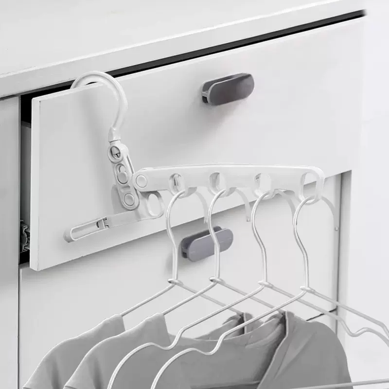 家用折叠晾衣架学生室内旅行衣撑子晾晒架多功能便携万能五孔衣架