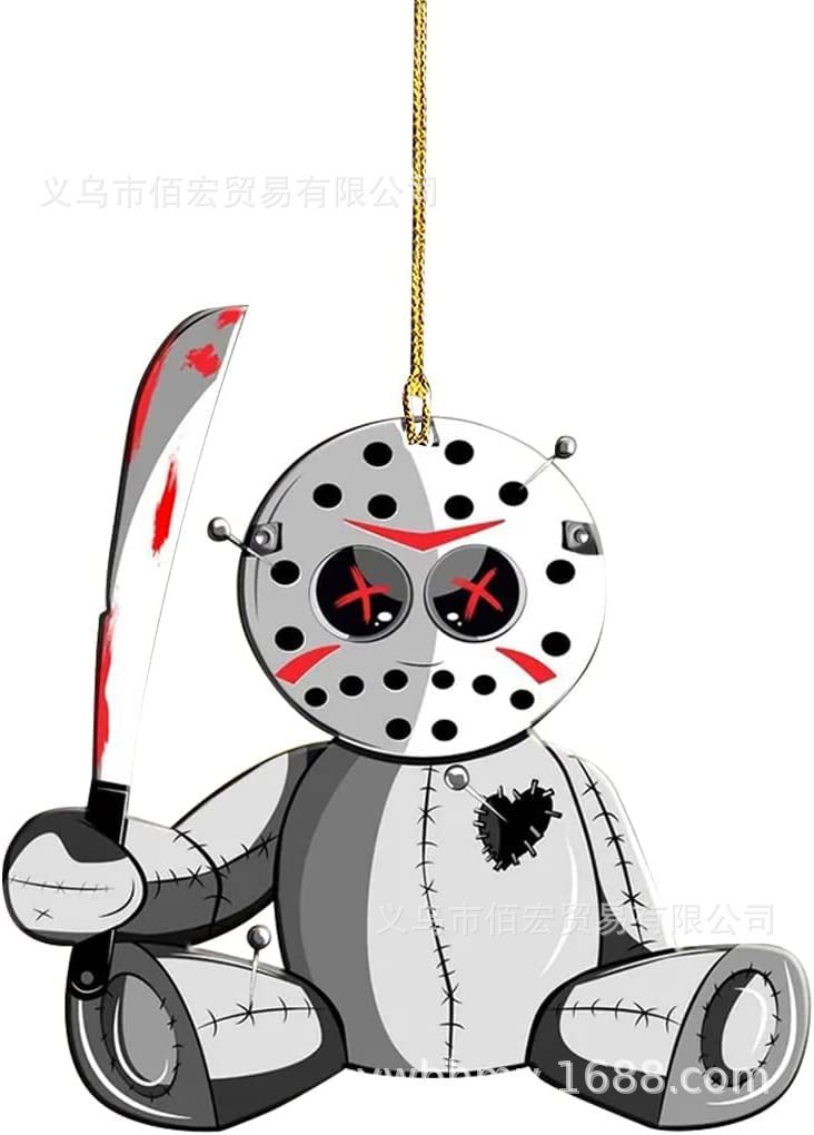 Nuevo árbol de Navidad colgante de terror colgante de automóvil plano decoración personajes de Halloween regalos colgante zombie horror image 20