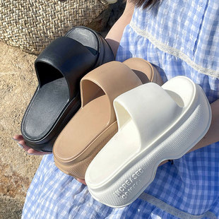 Heightened Platform Sandals Women's Summer Outer Wear 2024 New Style Beach Office Fashionable Non-slip Eva Sandals for Women