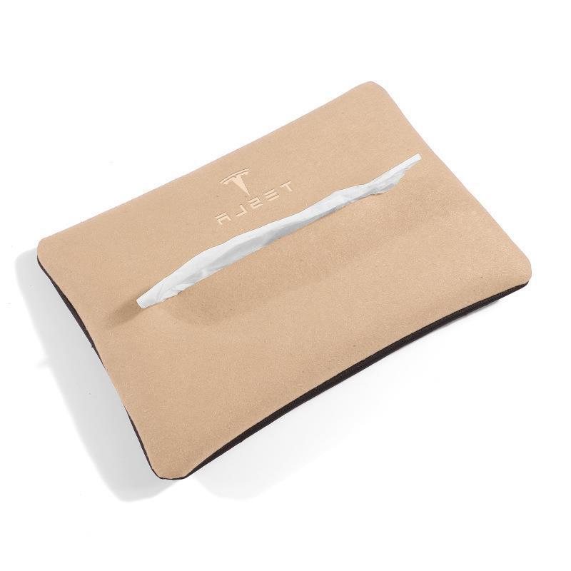 Bolsa de pañuelos Tesla adecuada para el Modelo 3/Modelo Y/Modelo S/Roadster caja de pañuelos de coche