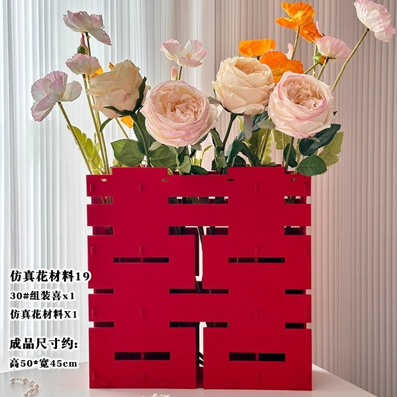 Decoración de la boda Decoración de la boda Decoración de la sala de estar Flor Flor Flor Mesa de la sala de bodas Mesita de la cama de la boda Decoración de flores falsas