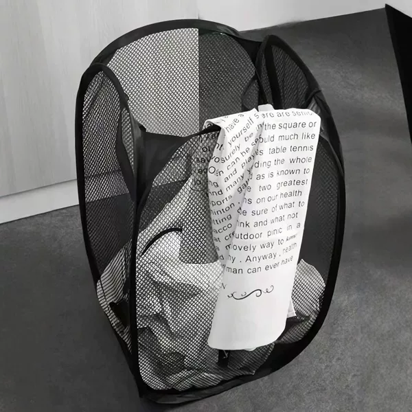 Folding Mesh Laundry Basket, Large Capacity Storage Basket, Household Laundry Basket, Portable Bathroom Clothing Storage Bin