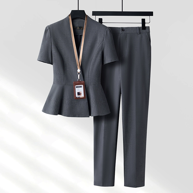 Classic suit jacket, thin set, jewelry, with short sleeve