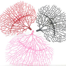 29*24cm软体塑料仿真孔雀假珊瑚树枝 鱼缸装饰植物水草造景海铁树