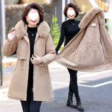 羽绒棉服冬季外套女2025中长款中年妈妈加厚毛领棉袄显瘦洋气棉衣
