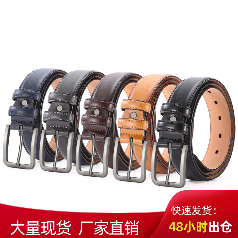 Men's Belt Pin buckle for men, retro TPU leather strap, high-end men's simple and casual pants belt, wholesale manufacturer direct sale