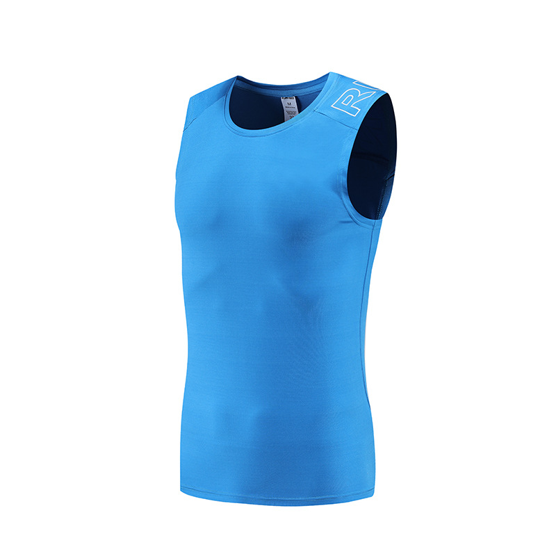 Verano de los hombres de maratón entrenamiento de secado rápido chaleco deportivo fitness sin mangas suelta transpirable chaleco en stock impreso