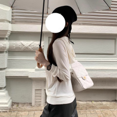 早安樊樊把妹王白色连帽卫衣拉链外套女薄款斜肩短款开衫上衣