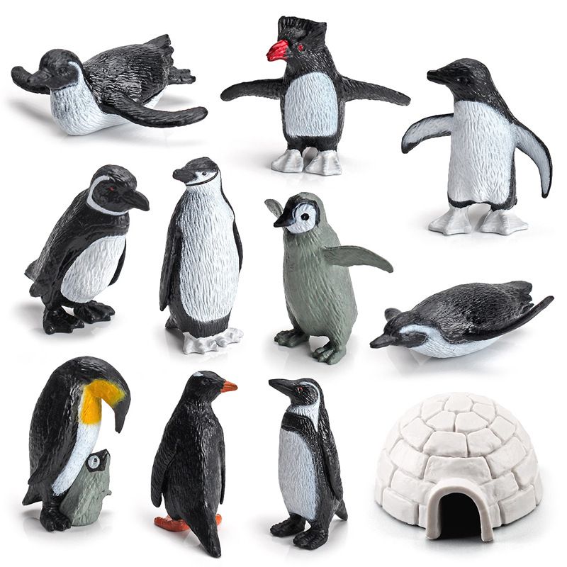 Transfronterizo de exportación simulación pingüino blanco zorro sello ballena Oso Polar Husky Reno modelo animal polar adornos