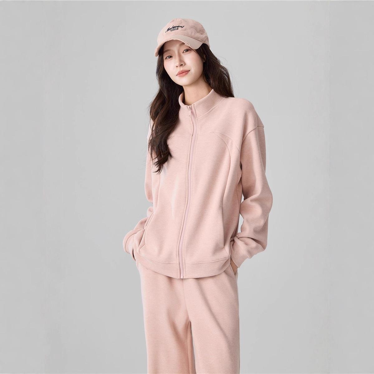 闭眼入~2025秋冬新品时髦双面绒蓄热保暖休闲卫衣+阔腿卫裤套装女