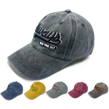 跨境速卖通款水洗做旧字母刺绣鸭舌帽潮男个性街头女遮阳棒球帽子