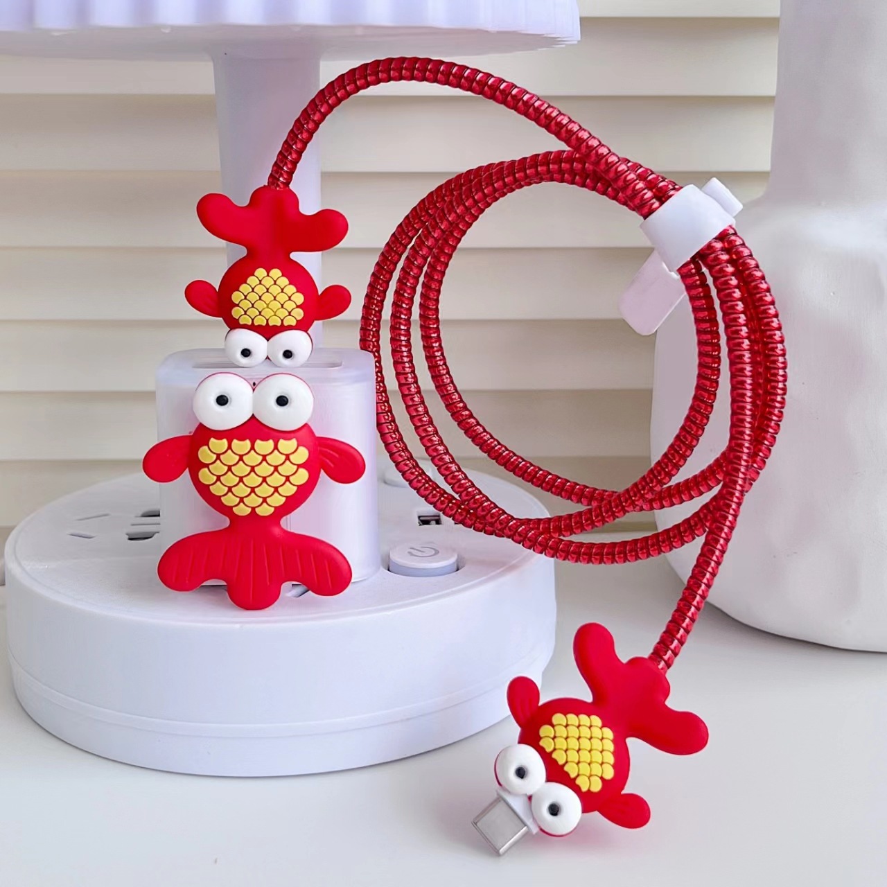80g Weight Usb cable protection sleeve Classification PVC, Tpu Material Animal, Cartoon Pattern Cute Style Sunflower Iphone 20w Charger Data Cable Anti-break Protective Cover 14