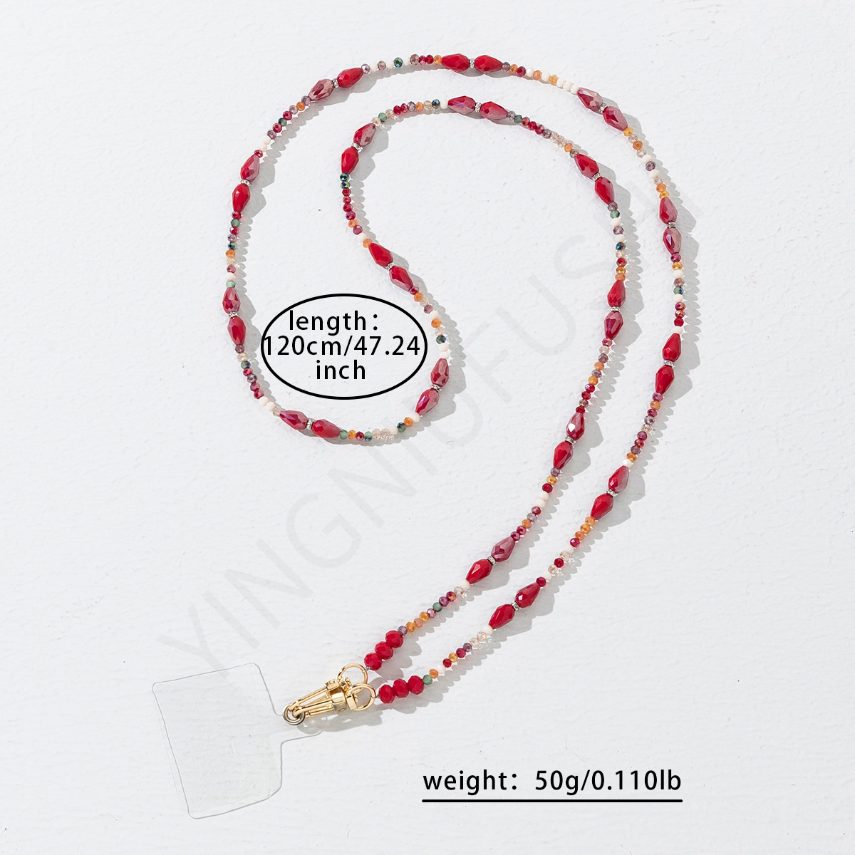 56g Weight Mobile Phone Chain Classification 1 Piece Quantity Glass Material Geometric Pattern Cute, Modern Style Style Beaded Craft Cute Modern Style Geometric Glass Beaded Mobile Phone Chain 14