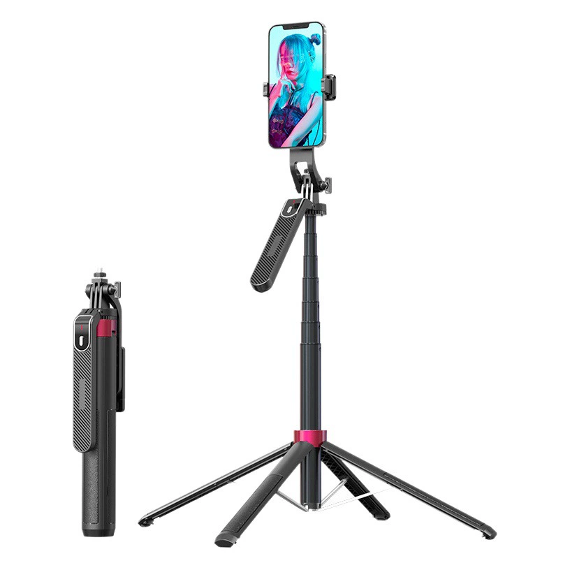 P180 Ручной стабилизатор камеры в прямом эфире с заполнением света четырехногий напольный кронштейн P185 Bluetooth пульт дистанционного управления селфи палка